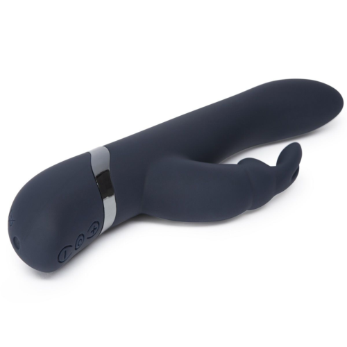 Тёмно-синий вибратор Oh My USB Rechargeable Rabbit Vibrator - 25,4 см. - 2