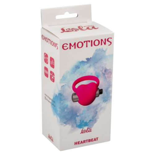 Розовое эрекционное виброколечко Emotions Heartbeat - 3