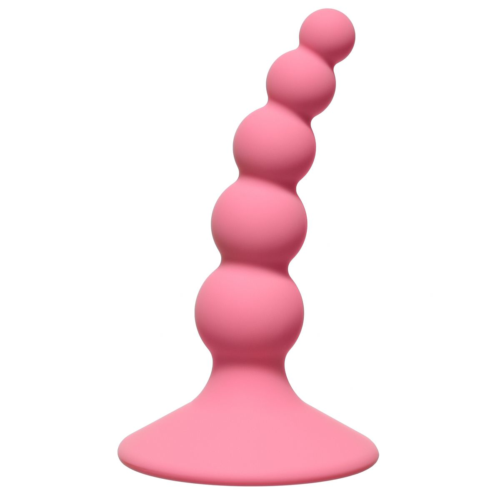 Розовая анальная пробка Ribbed Plug Pink - 10,5 см. - 0