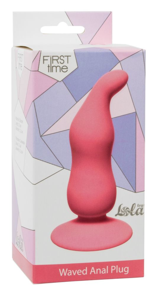 Розовая анальная пробка Waved Anal Plug Pink - 11 см. - 1