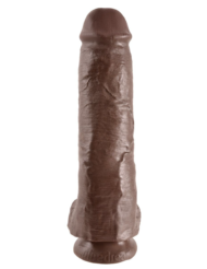 Коричневый фаллоимитатор-гигант на присоске 11 Cock with Balls - 28 см. - 0