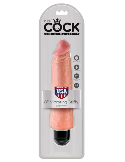 Телесный вибратор-реалистик 8 Vibrating Stiffy - 24,8 см. - 2