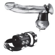 Утяжка на пенис и мошонку Cock Ring With 1.5 Ball Stretcher And Optional Weight Ring - 0