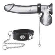 Утяжка на пенис с поводком Snap Cock Ring With 12 Leash - 0