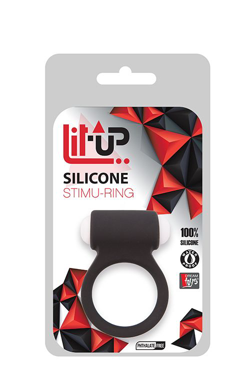 Чёрное эрекционное виброкольцо LIT-UP SILICONE STIMU RING 3 BLACK - 1