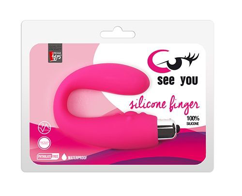 Розовый стимулятор G-точки и клитора SEE YOU 7-SPEED SILICONE FINGER - 1