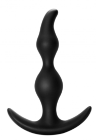 Чёрная анальная пробка Bent Anal Plug Black - 13 см. - 0