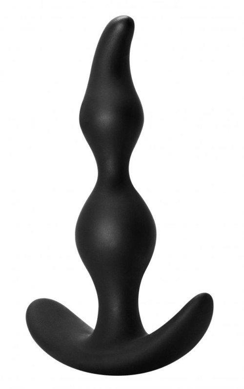 Чёрная анальная пробка Bent Anal Plug Black - 13 см. - 1