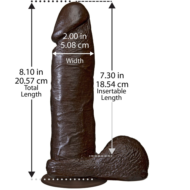 Коричневый фаллоимитатор The Realistic Cock 8” with Removable Vac-U-Lock Suction Cup - 20,57 см. - 2