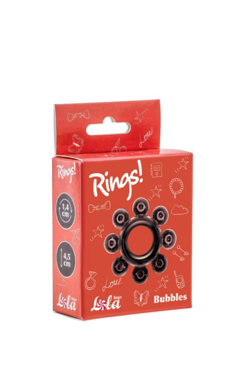 Чёрное эрекционное кольцо Rings Bubbles - 1