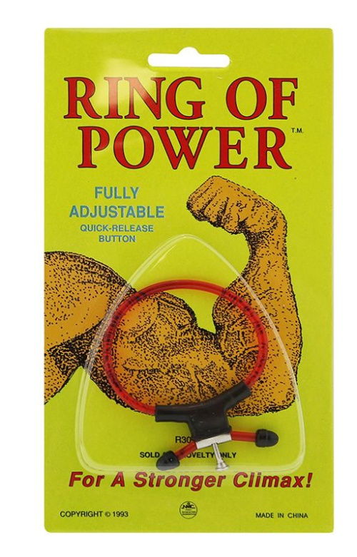 Красно-чёрное эрекционное кольцо с утяжкой RING OF POWER ADJUSTABLE RING - 1