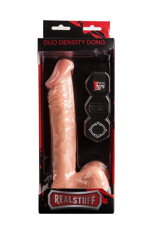 Телесный фаллоимитатор на присоске REALSTUFF DUO DENSITY DONG 9INCH - 22,9 см. - 1