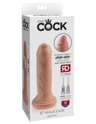 Телесный необрезанный фаллоимитатор на присоске 6 Uncut Cock - 16,5 см. - 1