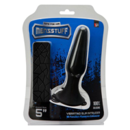 Чёрная вибропробка MENZSTUFF 5INCH SLIM INTRUDER BUTT PLUG - 13 см. - 1