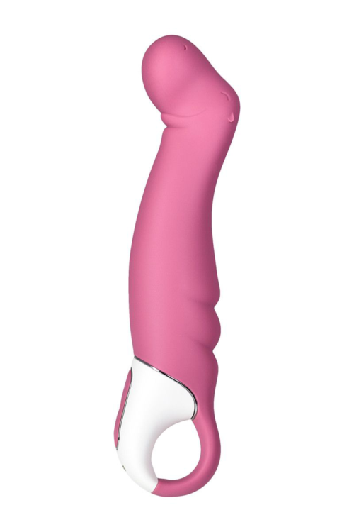 Вибратор Satisfyer Petting Hippo с загнутым кончиком - 22,9 см. - 4