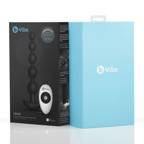 Черные анальные бусы с 3 моторами B-Vibe Cinco Anal Beads - 20,5 см. - 4