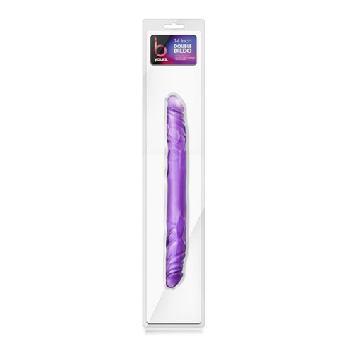 Фиолетовый двусторонний фаллоимитатор 14 Inch Double Dildo - 35 см. - 1