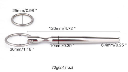 Металлический уретральный конусовидный плаг - 0
