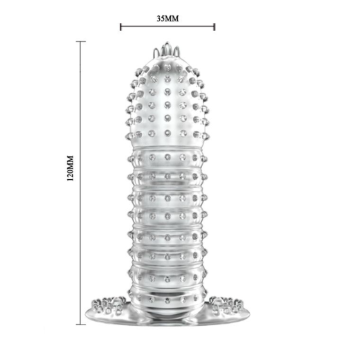 Закрытая прозрачная насадка Crystal sleeve - 12 см. - 1