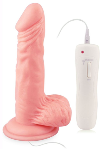 Телесный вибратор 7 Vibrating Dong with Vibrating Balls - 16 см.