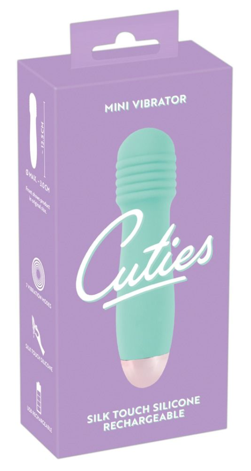 Мятный мини-вибратор Cuties Mini - 12,5 см. - 3