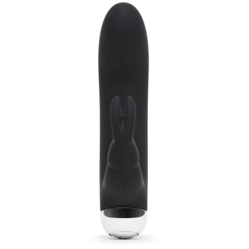 Черный вибратор с клиторальным отростком Greedy Girl Mini Rabbit Vibrator - 14 см. - 1