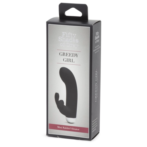 Черный вибратор с клиторальным отростком Greedy Girl Mini Rabbit Vibrator - 14 см. - 4