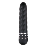 Черный мини-вибратор Diamond Twisted Vibrator - 11,4 см. - 0