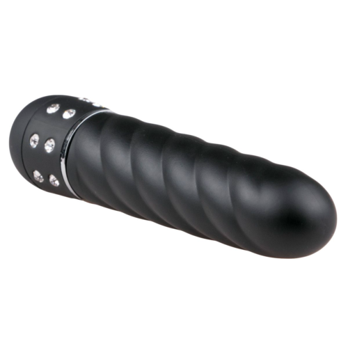 Черный мини-вибратор Diamond Twisted Vibrator - 11,4 см. - 1