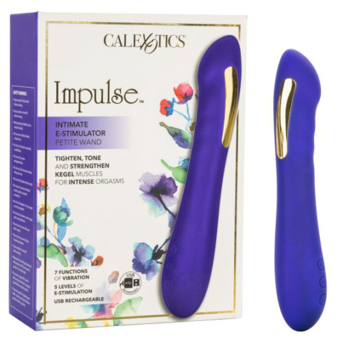 Фиолетовый вибратор с электростимуляцией Intimate E-Stimulator Petite Wand - 18,5 см. - 4