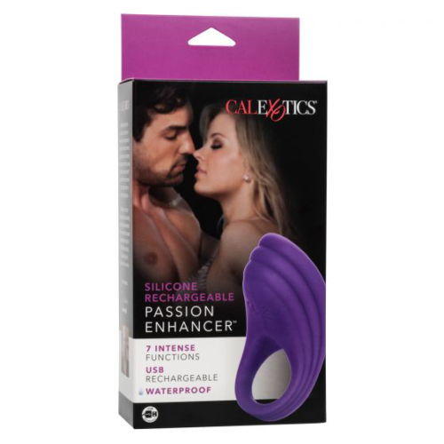 Фиолетовое эрекционное виброкольцо Silicone Rechargeable Passion Enhancer - 3