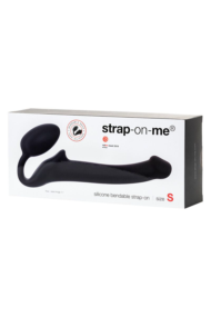 Черный безремневой страпон Silicone Bendable Strap-On - size S - 5