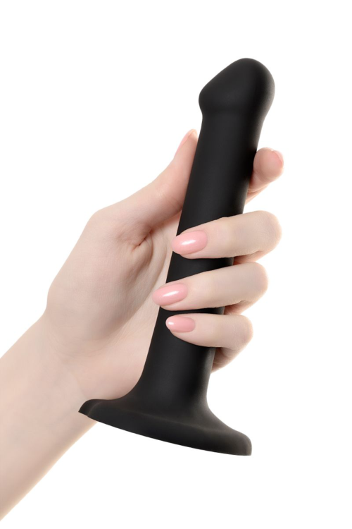 Черный фаллос на присоске Silicone Bendable Dildo S - 17 см. - 11