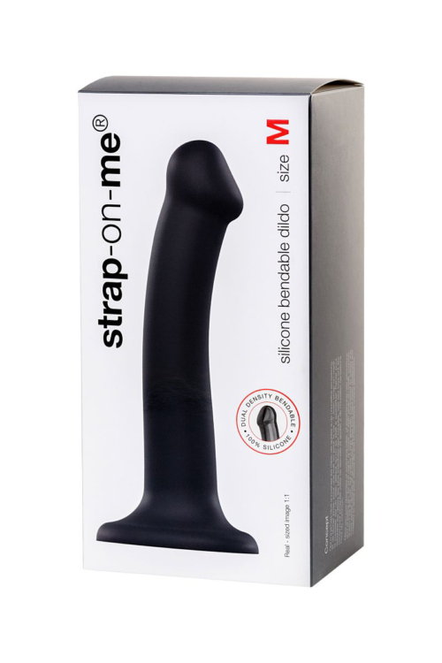 Черный фаллос на присоске Silicone Bendable Dildo M - 18 см. - 10