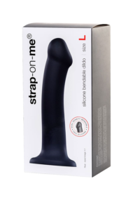 Черный фаллос на присоске Silicone Bendable Dildo L - 19 см. - 11