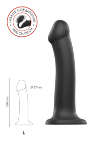 Черный фаллос на присоске Silicone Bendable Dildo L - 19 см. - 7