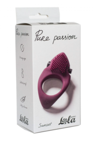 Бордовое эрекционное виброкольцо Pure Passion Sunset - 1