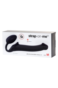 Черный безремневой страпон Silicone Bendable Strap-On - size M - 6