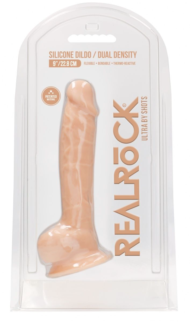 Телесный фаллоимитатор Silicone Dildo With Balls - 22,8 см. - 3