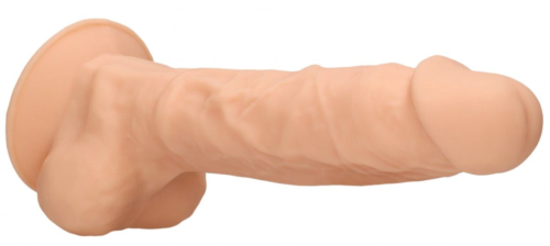 Телесный фаллоимитатор Silicone Dildo With Balls - 22,8 см. - 2