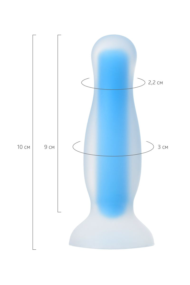 Голубая, светящаяся в темноте анальная втулка Kyle Glow - 10 см. - 5