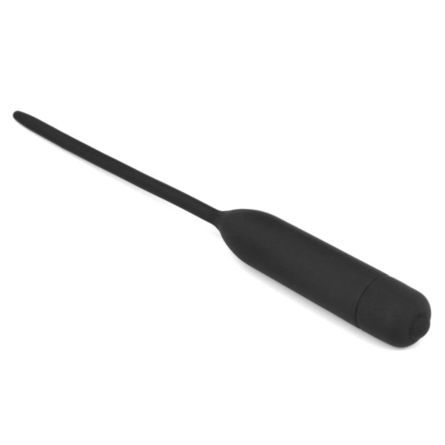 Черный уретральный виброплаг Silicone Vibrating Urethral Dilator - 21 см. - 3