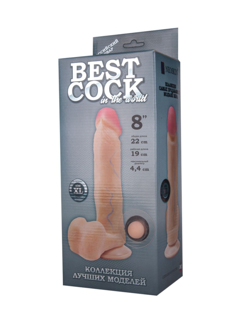 Телесный фаллоимитатор на присоске BEST COCK 8 - 22 см. - 1