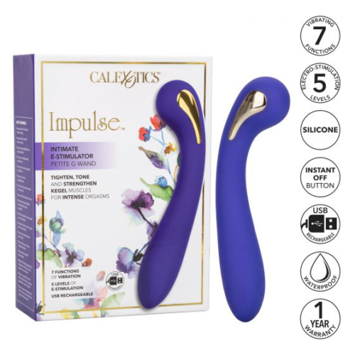 Фиолетовый вибромассажер с электростимуляцией Intimate Estim Petite G Wand - 19 см. - 1