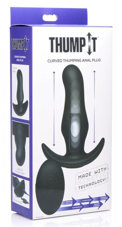 Черная анальная вибропробка Kinetic Thumping 7X Prostate Anal Plug - 13,3 см. - 3