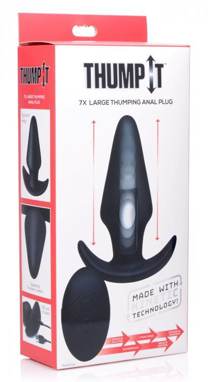 Черная анальная вибропробка Kinetic Thumping 7X Large Anal Plug - 13,3 см. - 4