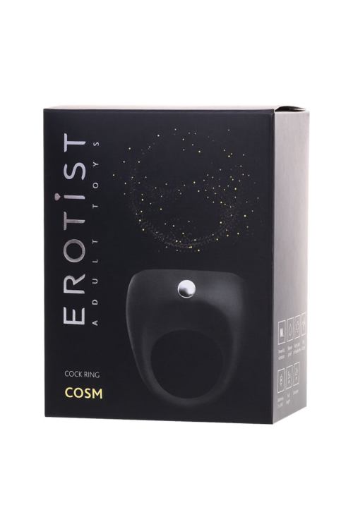 Черное эрекционное виброкольцо Erotist Cosm - 5