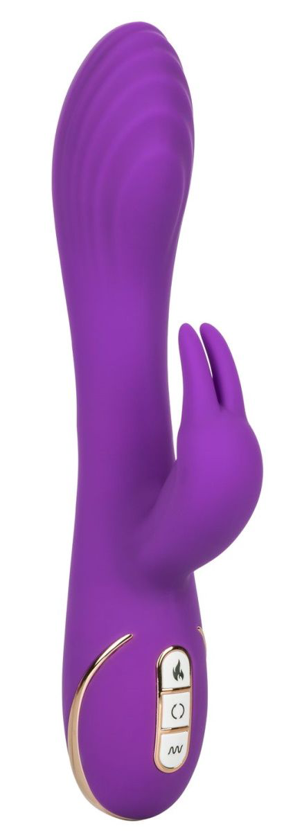 Фиолетовый вибратор-кролик с нагревом Jack Rabbit Signature Heated Silicone Rotating - 21,5 см. - 0