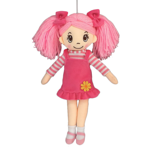 Кукла мягконабивная в розовом сарафане, 30 см - 0