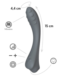 Темно-серый вибратор для G-точки Apus - 19 см. - 1